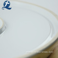 Customized Round Ceramic Plate With Wooden Dish